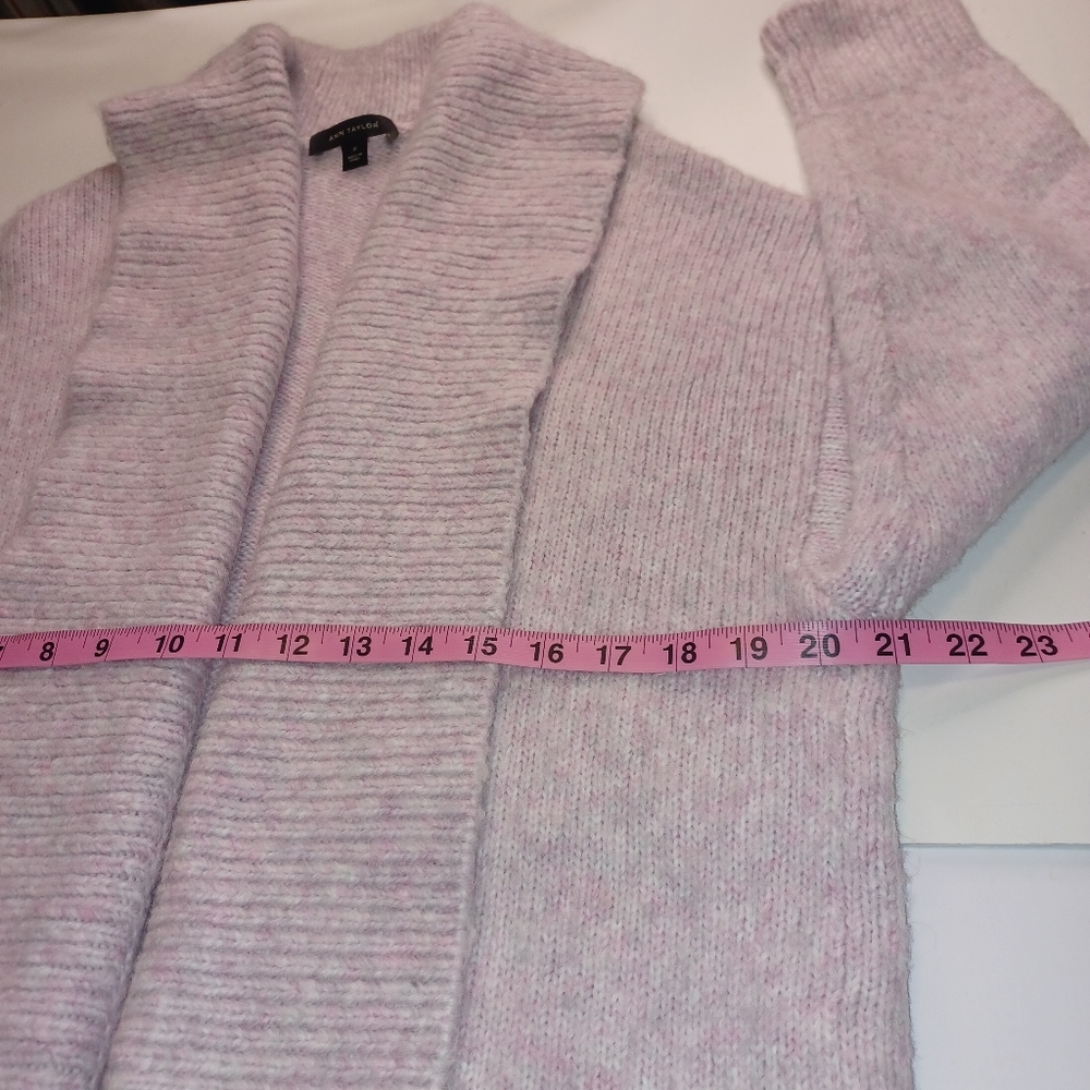 Ann Taylor Wool Blend Soft Pink Longline Cardigan Sweater Women's Sz Med - Picture 6 of 8